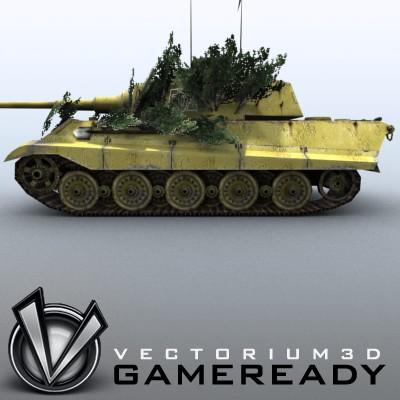 3D Model of Game Ready Low Poly King Tiger model - 3D Render 3